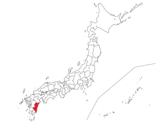 宮崎県の地図